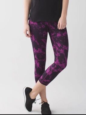 Lululemon Women’s Wunder Under Tie Dye Cropped Leggings Size 8
